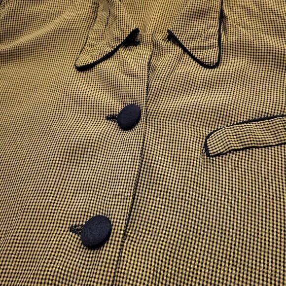 Vintage Cftc Studio Black and Yellow/green Check A-line Button Down Collared Top - Picture 4 of 13